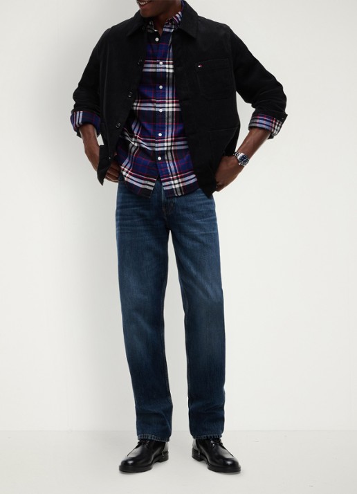 Tommy Hilfiger Regular fit overhemd van katoen met ruitdessin  - voorkant 6 donkerblauw