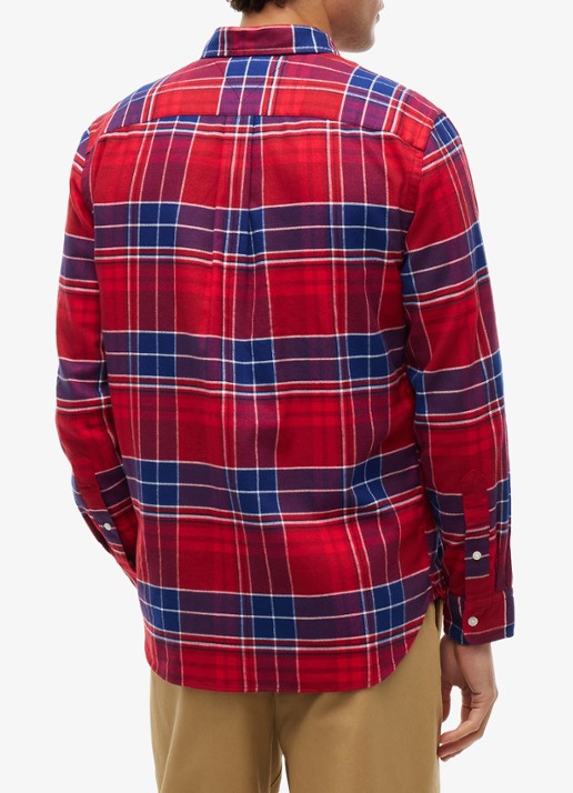 Tommy Hilfiger Regular fit overhemd van katoen met ruitdessin  - achterkant rood
