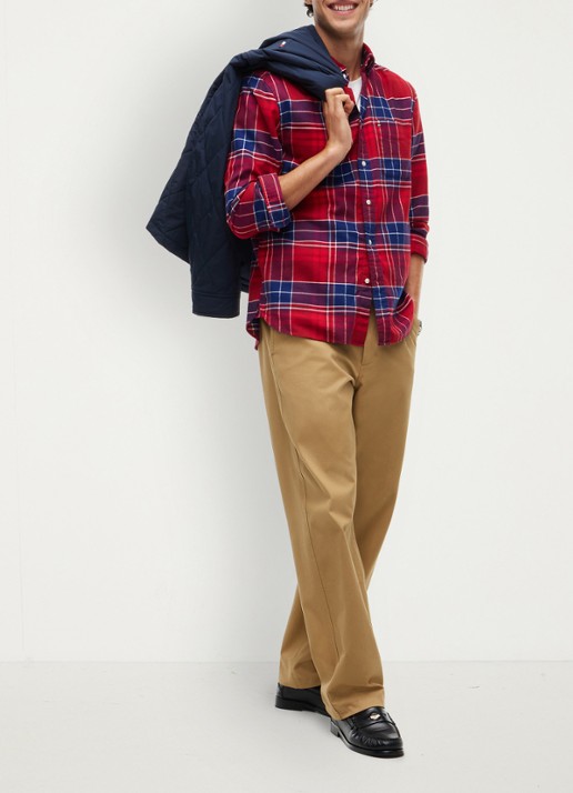 Tommy Hilfiger Regular fit overhemd van katoen met ruitdessin  - voorkant 3 rood