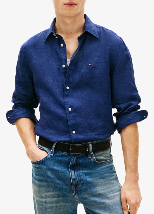 Tommy Hilfiger Regular fit overhemd van linnen