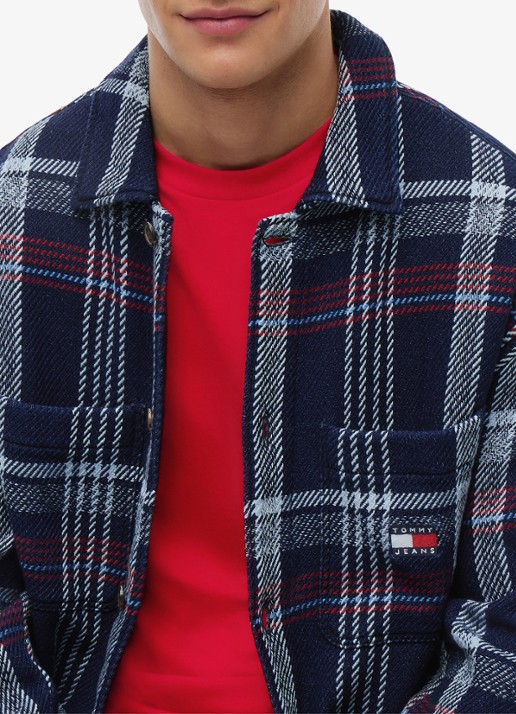Tommy Hilfiger Regular fit overshirt met geruit dessin - detail 2 donkerblauw