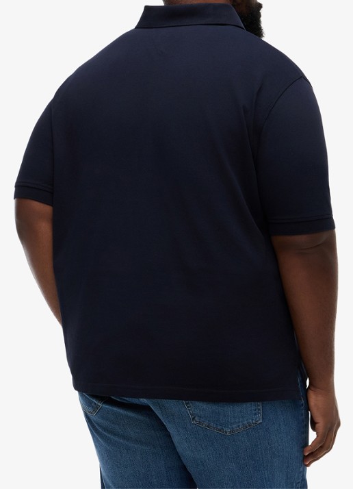 Tommy Hilfiger Regular fit polo in katoenblend - achterkant 5 donkerblauw