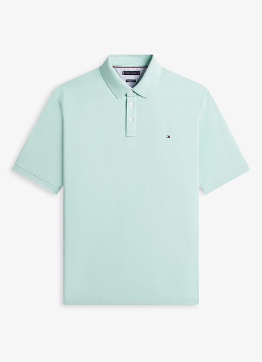 Tommy Hilfiger Regular fit polo in katoenblend - voorkant mint