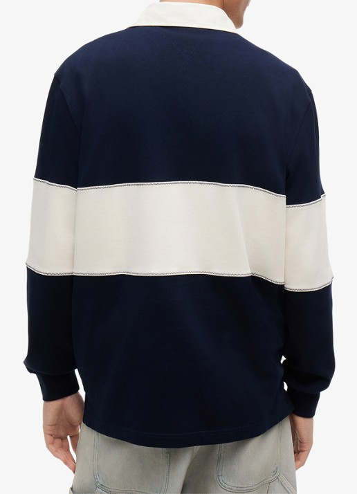 Tommy Hilfiger Regular fit polo met logo - achterkant 3 dark night navy-c1g