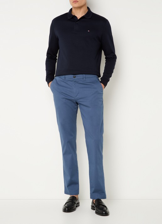Tommy Hilfiger Regular fit polo met logo - voorkant 2 donkerblauw