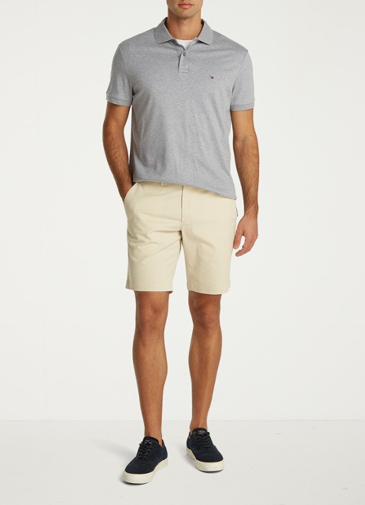Tommy Hilfiger Regular fit polo met logo - voorkant 5 medium grey heather-p91 / grijs