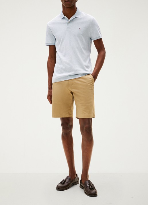 Tommy Hilfiger Regular fit polo met logo - voorkant 4 lichtblauw