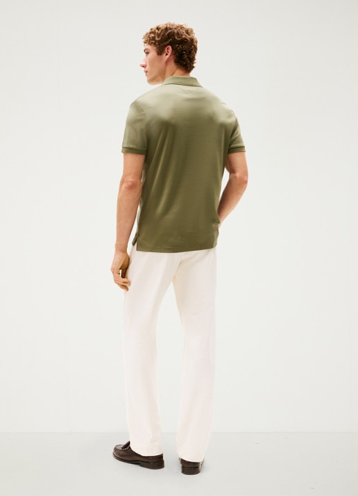 Tommy Hilfiger Regular fit polo met logo - achterkant 5 battle green-pli / groen