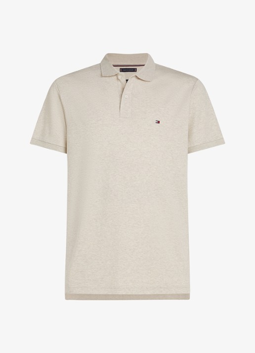 Tommy Hilfiger Regular fit polo met logo - voorkant 4 creme