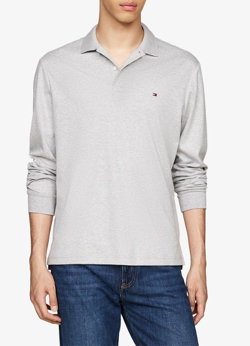 Tommy Hilfiger Regular fit polo met logo - detail 3 grijsmele