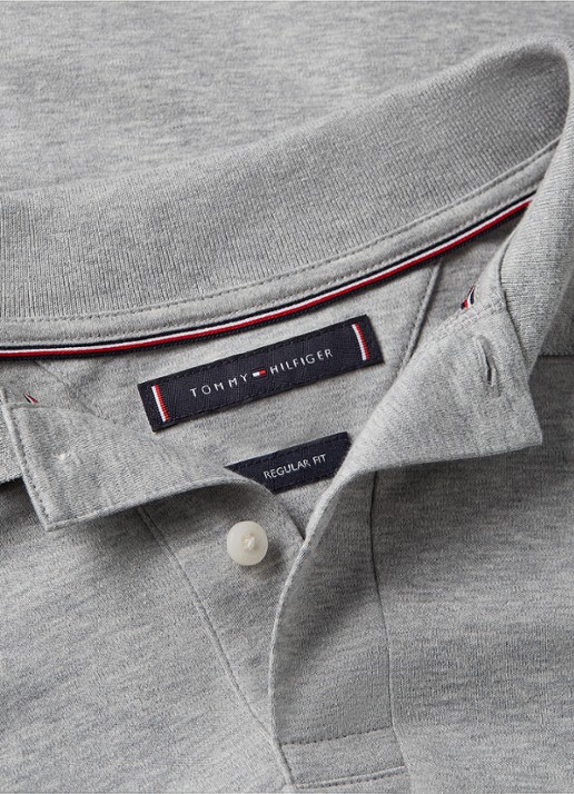 Tommy Hilfiger Regular fit polo met logo - detail 5 grijsmele