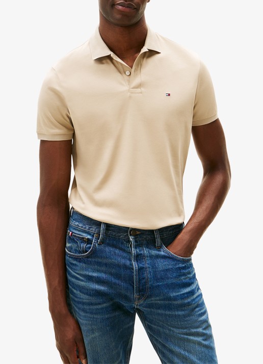 Tommy Hilfiger Regular fit polo met logo - detail 3 sandalwood-rbt / bruin