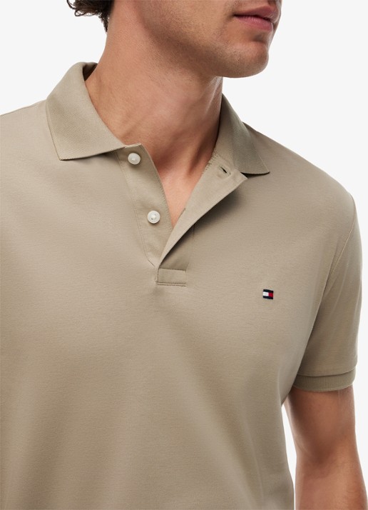 Tommy Hilfiger Regular fit polo met logo - detail 4 donkerbeige