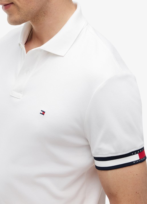 Tommy Hilfiger Regular fit polo met logo - detail 5 wit