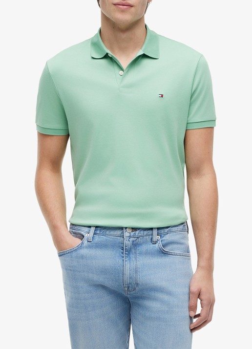 Tommy Hilfiger Regular fit polo met logo - detail 3 cut grass-l1a / groen