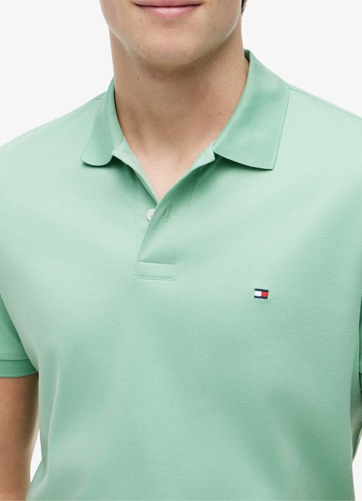 Tommy Hilfiger Regular fit polo met logo - detail 4 cut grass-l1a / groen