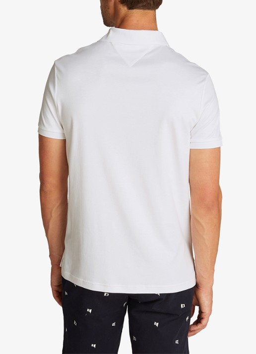 Tommy Hilfiger Regular fit polo met logoborduring - achterkant wit