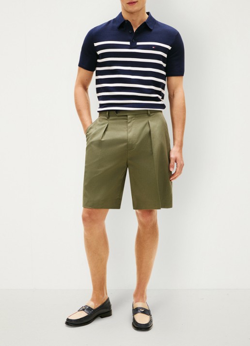 Tommy Hilfiger Regular fit polo met logoborduring - voorkant 3 donkerblauw