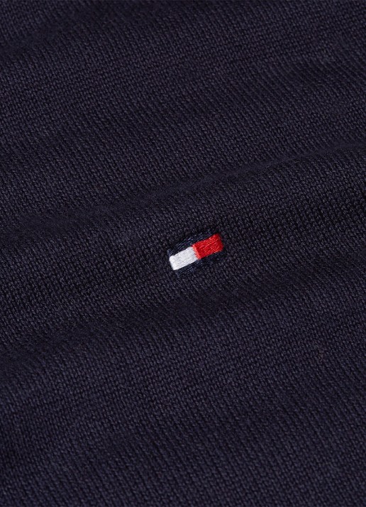 Tommy Hilfiger Regular fit polo met logoborduring - detail 4 blauw