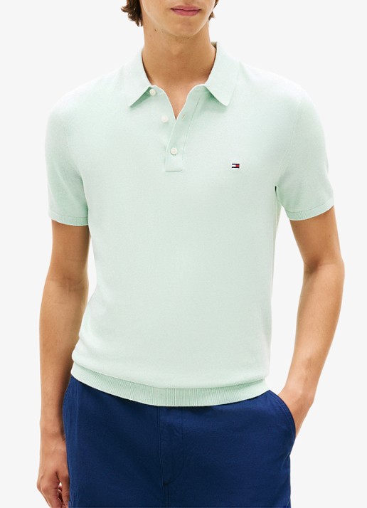 Tommy Hilfiger Regular fit polo met logoborduring - detail 4 mint