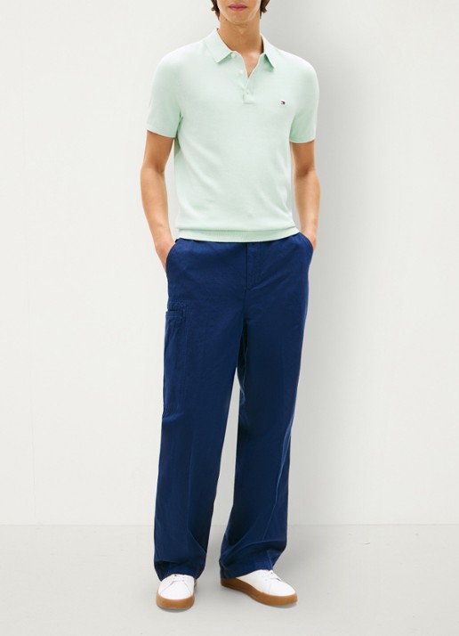 Tommy Hilfiger Regular fit polo met logoborduring - voorkant 3 mint