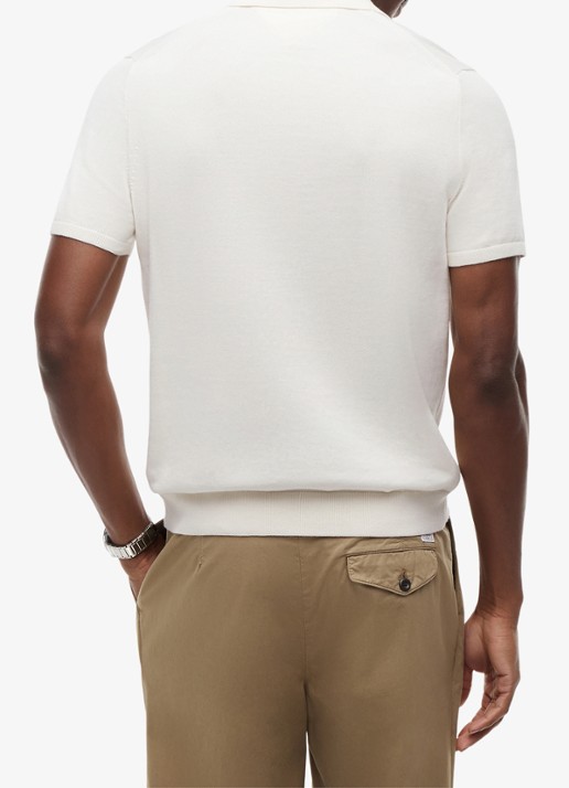 Tommy Hilfiger Regular fit polo met logoborduring - achterkant gebroken wit