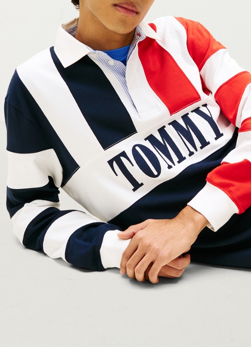 Tommy Hilfiger Regular fit polo met streepprint - detail 2 dark night navy-c1g