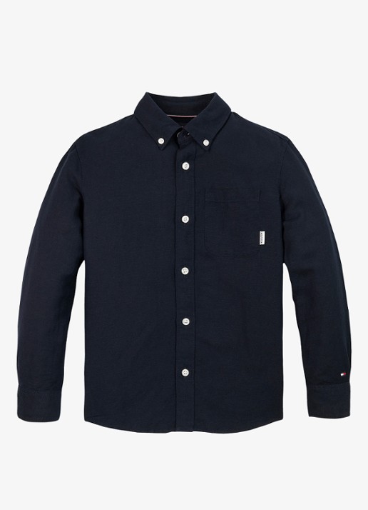 Tommy Hilfiger Relaxed fit overhemd in linnenblend