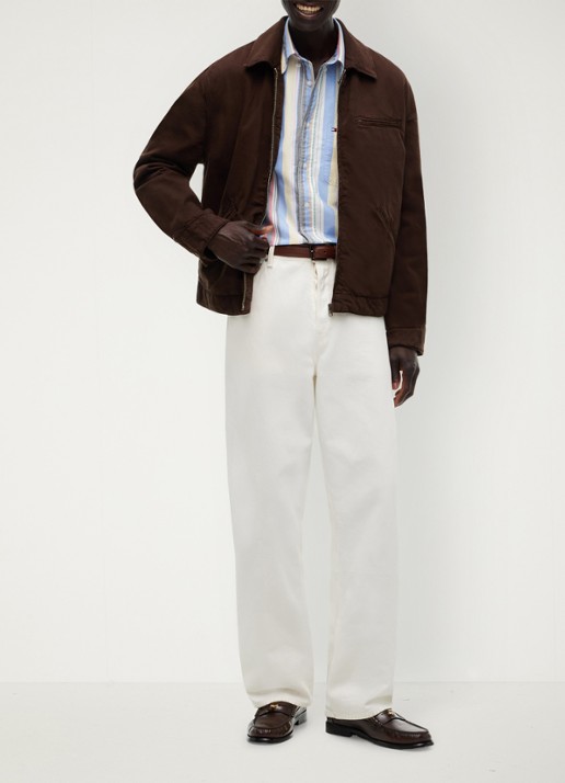 Tommy Hilfiger Relaxed fit overhemd met streepprint - voorkant 3 blauw