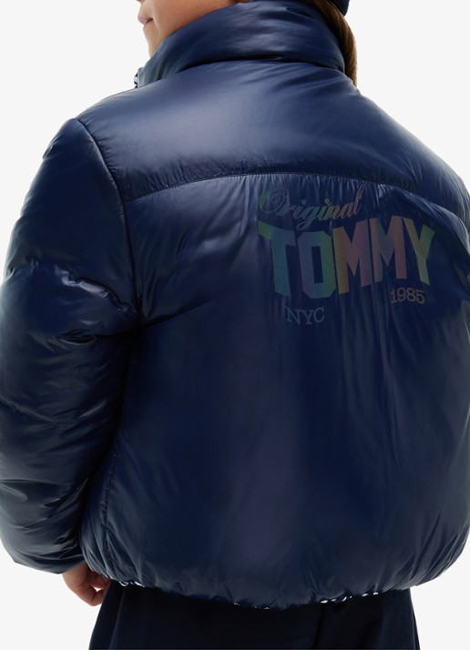 Tommy Hilfiger Reversible puffer jas met dierenprint  - detail 7 blauw