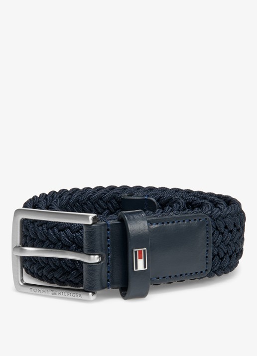Tommy Hilfiger Riem met gevlochten detail - detail 2 donkerblauw