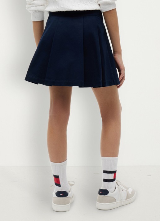 Tommy Hilfiger Rok met logoborduring - achterkant 3 donkerblauw