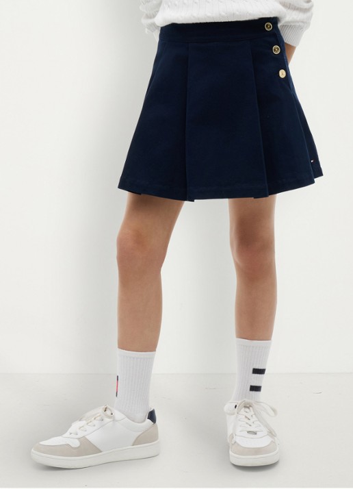 Tommy Hilfiger Rok met logoborduring - detail donkerblauw