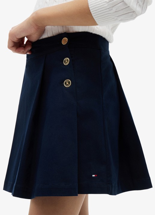 Tommy Hilfiger Rok met logoborduring - detail 2 donkerblauw