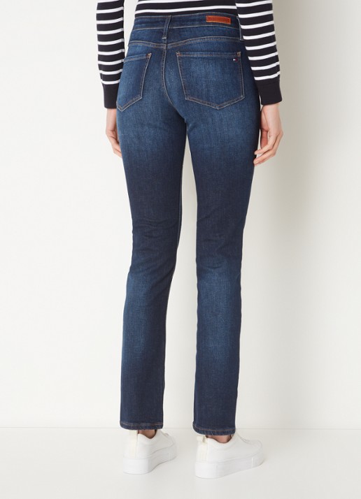Tommy Hilfiger Rome mid waist slim fit jeans met donkere wassing - achterkant indigo