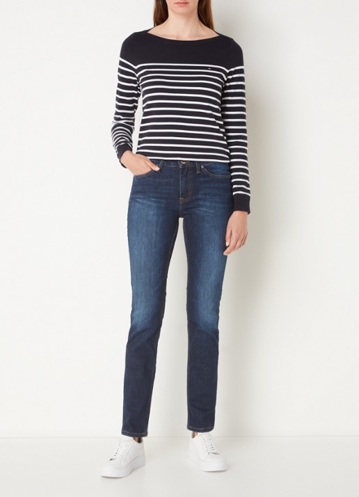 Tommy Hilfiger Rome mid waist slim fit jeans met donkere wassing - voorkant 3 indigo
