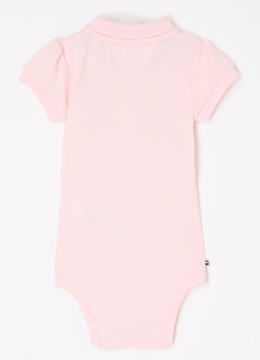 Tommy Hilfiger Romper met logo - voorkant 2 lichtroze