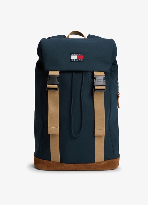 Tommy Hilfiger Rugzak met logo - voorkant donkerblauw