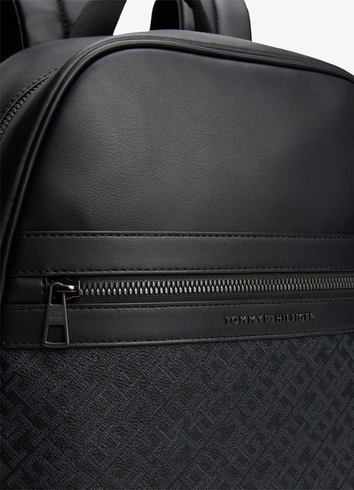 Tommy Hilfiger Rugzak van imitatieleer met print - detail 2 zwart