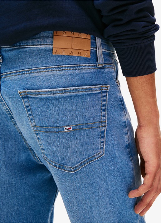 Tommy Hilfiger Ryan slim fit jeans met lichte wassing - detail 7 indigo