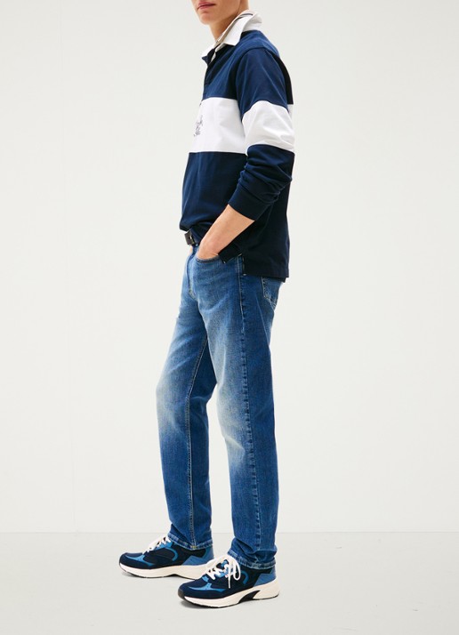 Tommy Hilfiger Ryan slim fit jeans met medium wassing - detail 7 indigo