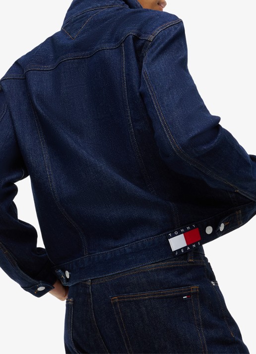 Tommy Hilfiger Ryan Trucker spijkerjas met steekzakken - detail 3 donkerblauw