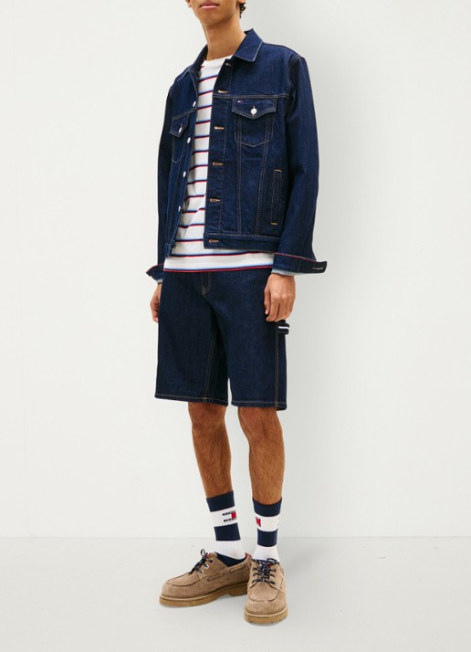 Tommy Hilfiger Ryan Trucker spijkerjas met steekzakken - voorkant 2 donkerblauw