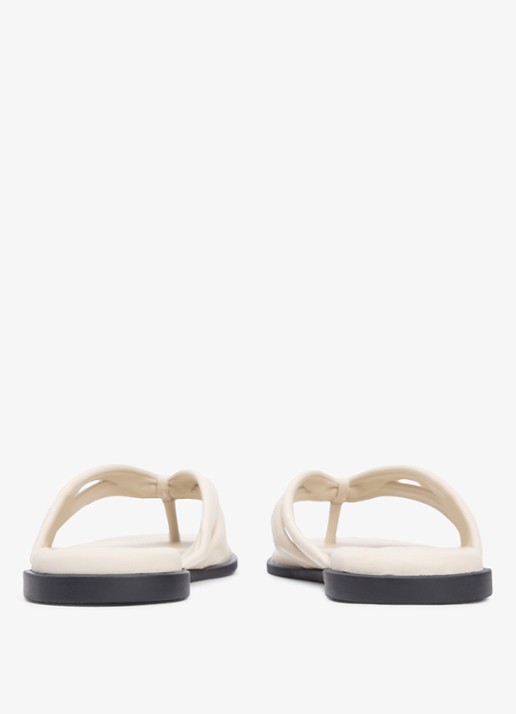 Tommy Hilfiger Sandaal van leer met logo - achterkant 5 gebroken wit