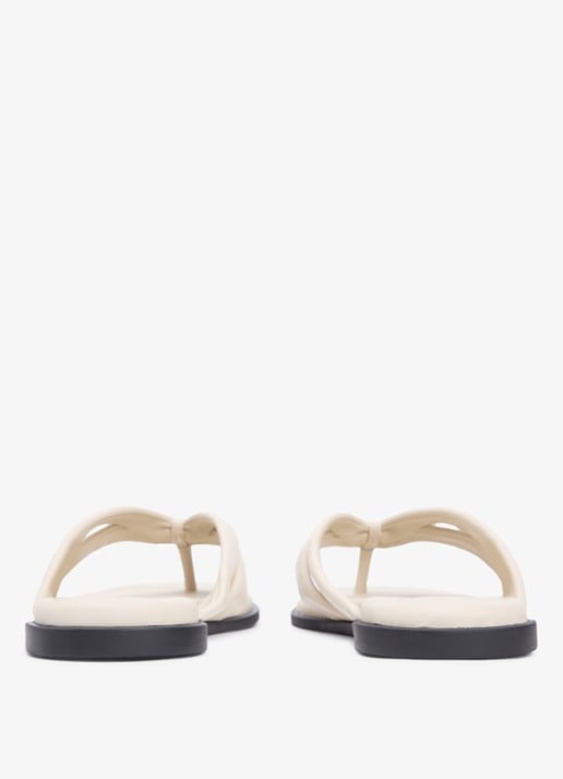 Tommy Hilfiger Sandalen van leer - achterkant 5 gebroken wit