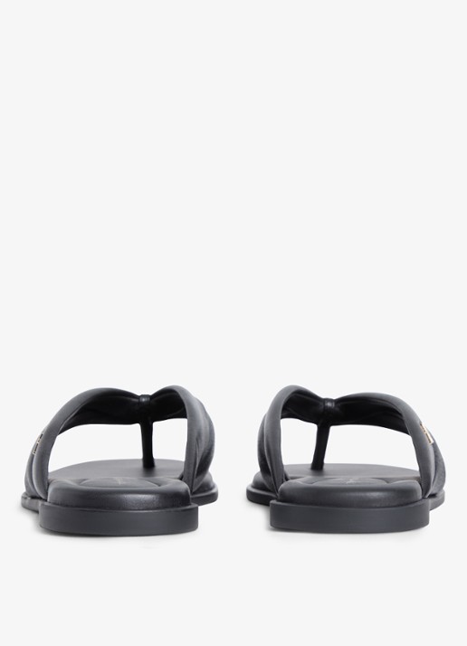 Tommy Hilfiger Sandalen van leer - detail 3 zwart