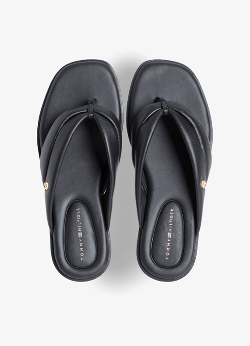 Tommy Hilfiger Sandalen van leer - detail 4 zwart