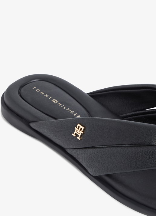 Tommy Hilfiger Sandalen van leer - detail 6 zwart