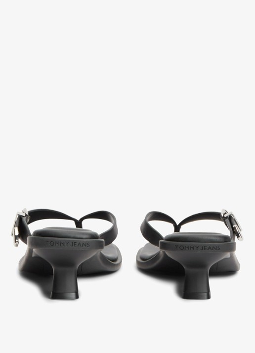 Tommy Hilfiger Sandalette van leer - achterkant zwart
