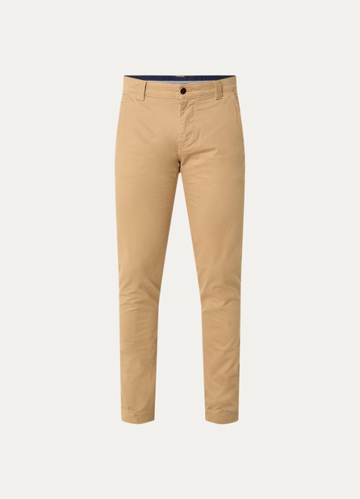 Tommy Hilfiger Scanton slim fit chino met steekzakken - voorkant 3 camel